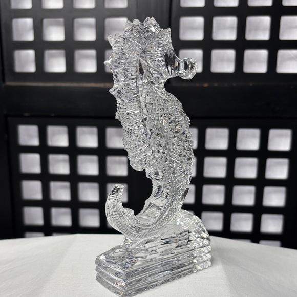 🤍 Waterford Crystal Seahorse Figurine 7" Vintage Retired Ireland Collectible 🤍 - Picture 4 of 16